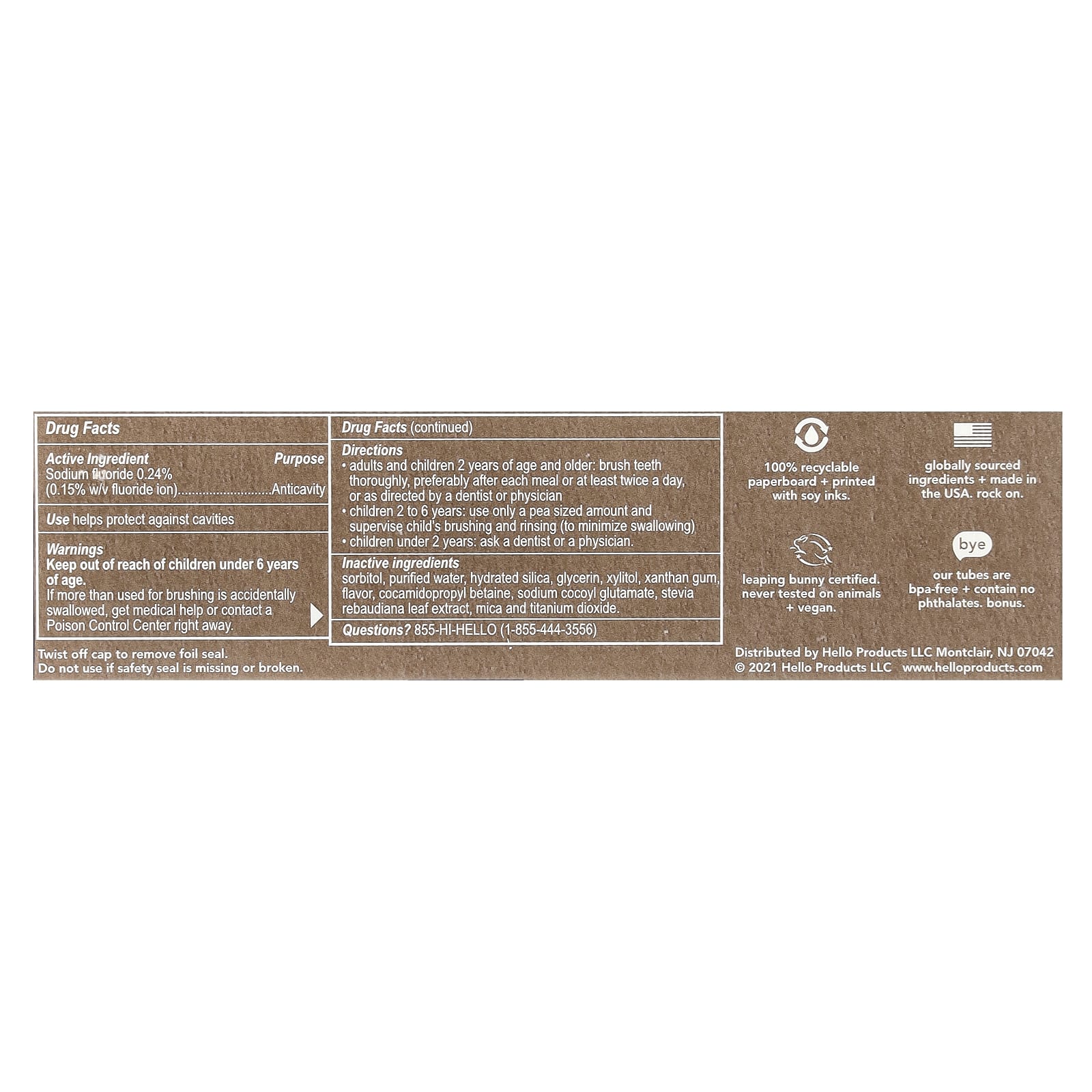 Hello Kids Fluoride Toothpaste, Dragon Dazzle, Ages 2+, Blue Raspberry, 119 g - view 3